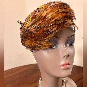 vintage Pheasant Crescent cocktail hat or fascinator
